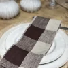 Clearance Johanna ruudullinen keittiöpyyhe pellavaa, brown/nat Keittiötekstiilit