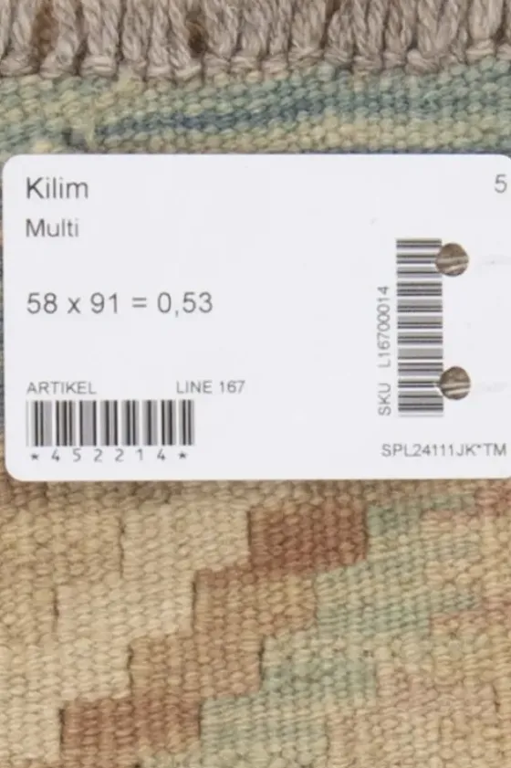 Best Kelim matto, multi #616 / 58x91cm Matot