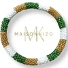 Clearance - Nepali Green, Gold, White Bracelet B170 Maison Kizo