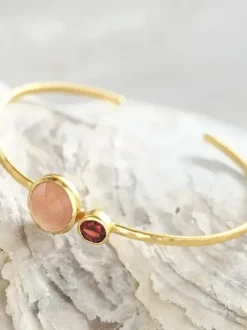 Outlet Memorable Peach Moonstone Garnet GP rannekoru Rannekorut