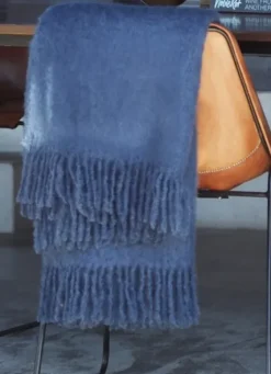 Online Mohair torkkupeitto, Denim Blue Torkkupeitot