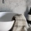Nella vohvelipyyhe 50x70, taupe stripe Kylpyhuonetekstiilit|Keittiötekstiilit