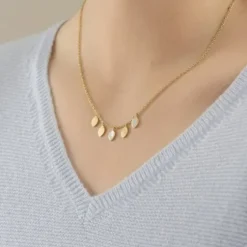 Sale - Flake Necklace, hopea Kaulakorut