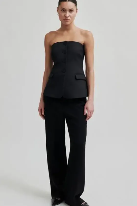 Online - Fique Classic Trousers, black Farkut Ja Housut|Juhlavaatteet