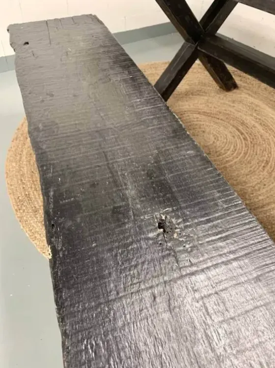 Outlet – pitkä penkki #810, black Vanhat Puuhuonekalut