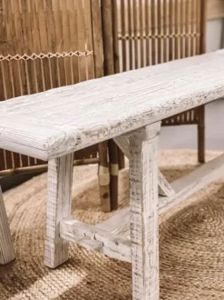 – pitkä penkki PURE #661, off white Vanhat Puuhuonekalut