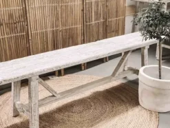 – pitkä penkki PURE #661, off white Vanhat Puuhuonekalut