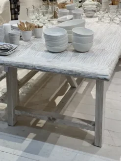 Online - ruokapöytä suorilla jaloilla 240cm #660, off white Vanhat Puuhuonekalut