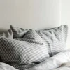 New - pellavaiset raitatyynyliinat 2kpl, grey/white 50x60 Sisustustyynyt|Sisustustyynyt