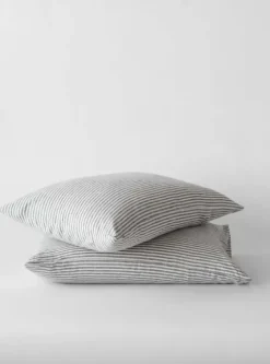 Best - pellavaiset raitatyynynpäälliset (2kpl), grey/white 50x70 Sisustustyynyt|Sisustustyynyt