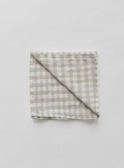 New - pellavaservetti ruutu, natural Keittiötekstiilit