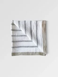 Outlet - pellavaservetti Maya, navy stripe Keittiötekstiilit