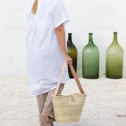 Online – korikassi hihnalla, nature Laukut