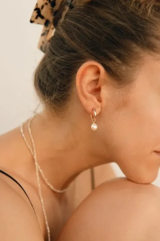 Hot Venice Pearl Hoop korvakorut, kulta Joyem